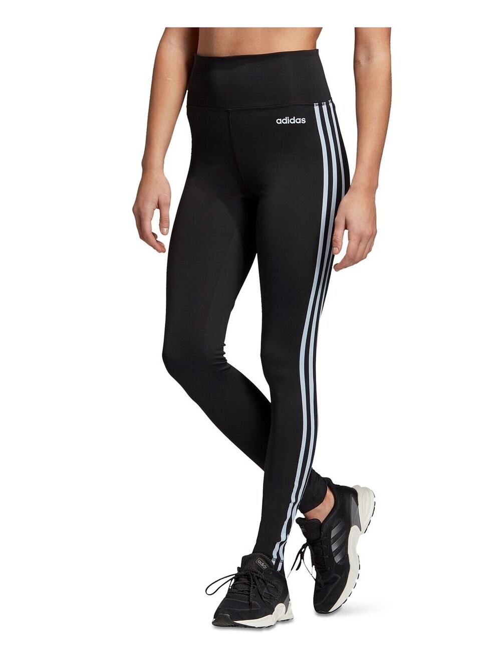 Adidas Womens Design 2 Move 3-Stripe High-Rise Leggings Size 2XS
